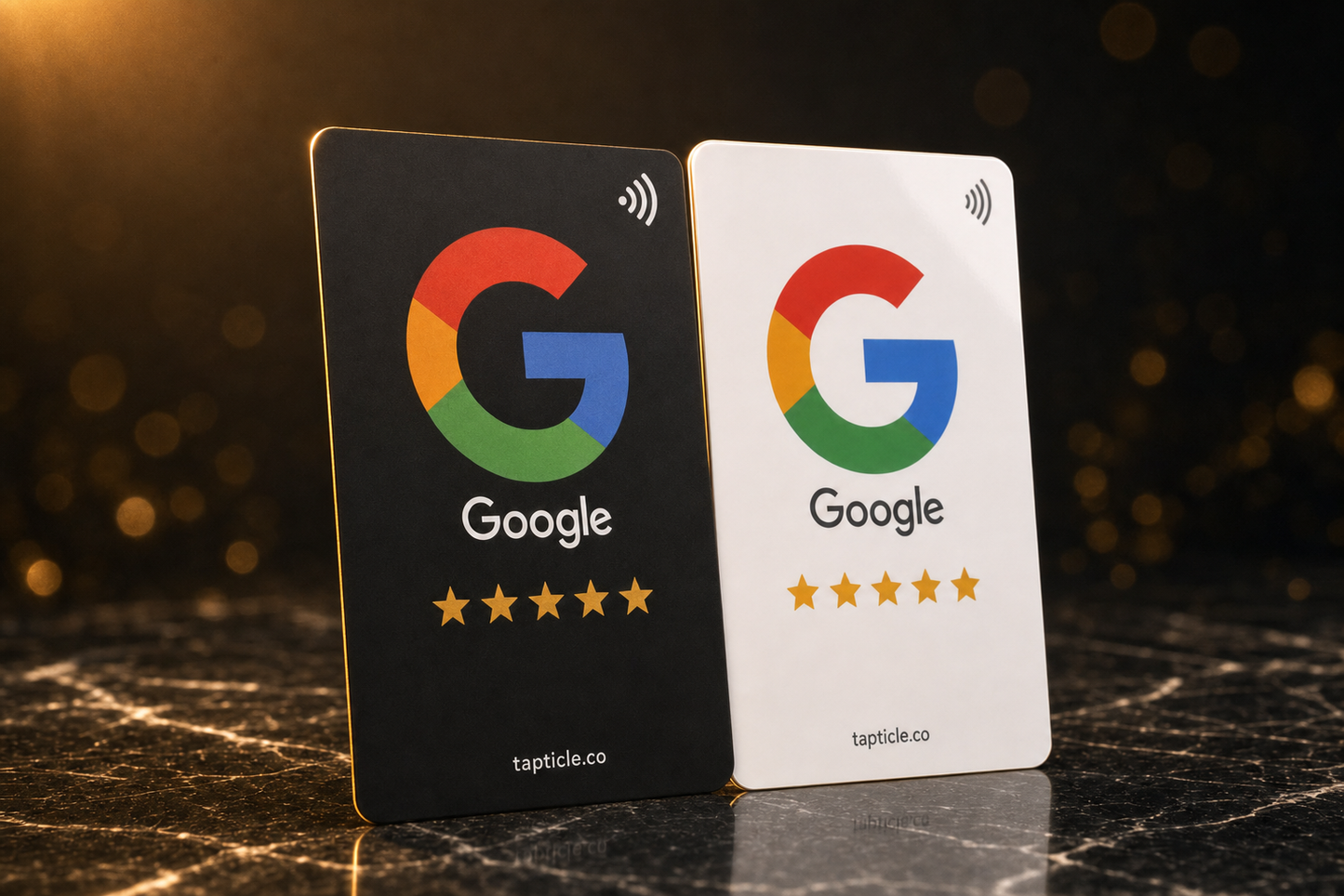 Tapticle NFC Review Cards in Black and White