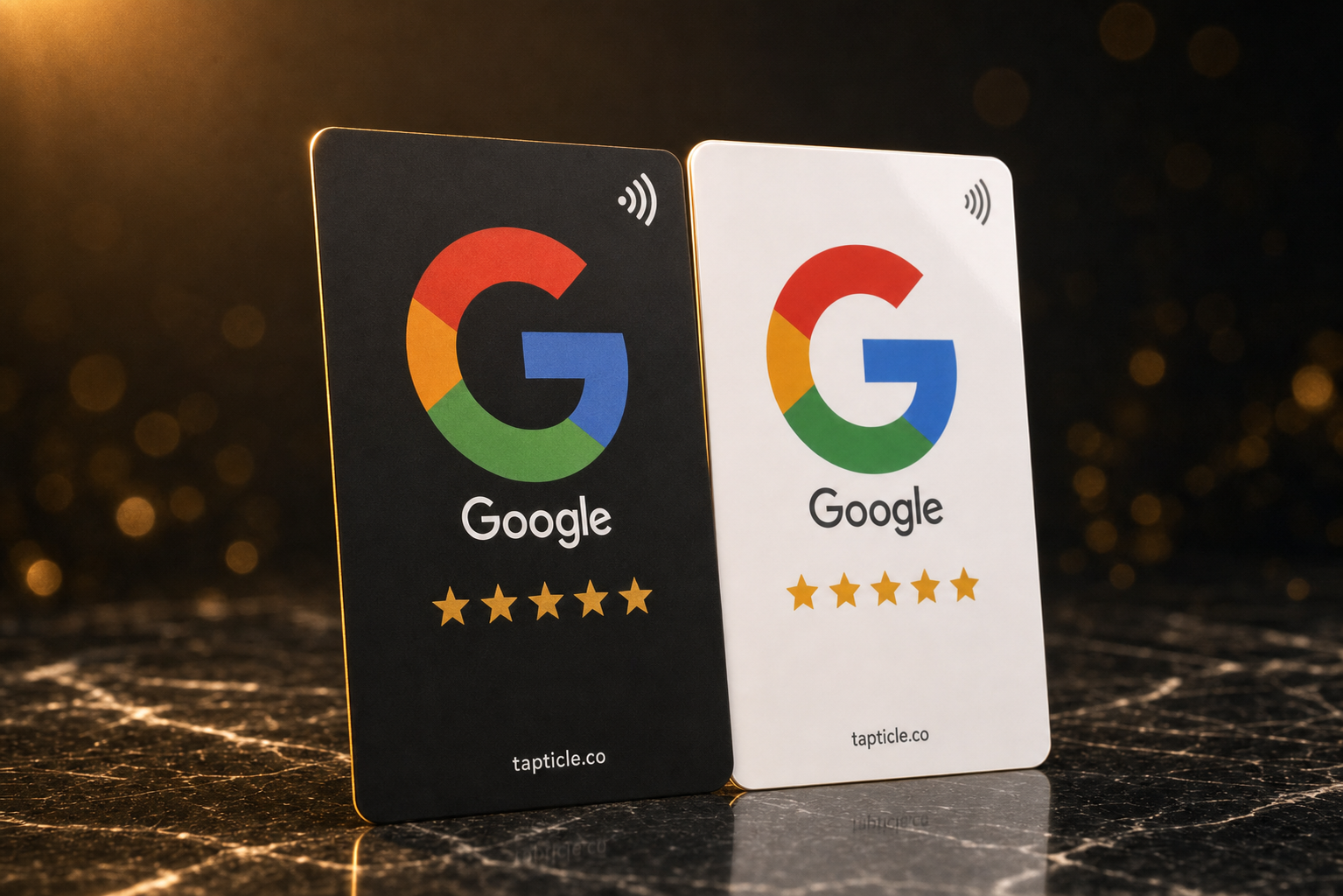 Tapticle NFC Review Cards in Black and White