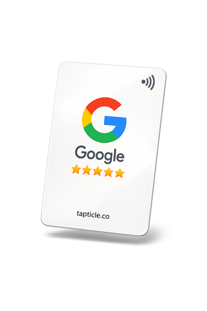 Tapticle Glossy White NFC Google Review Card